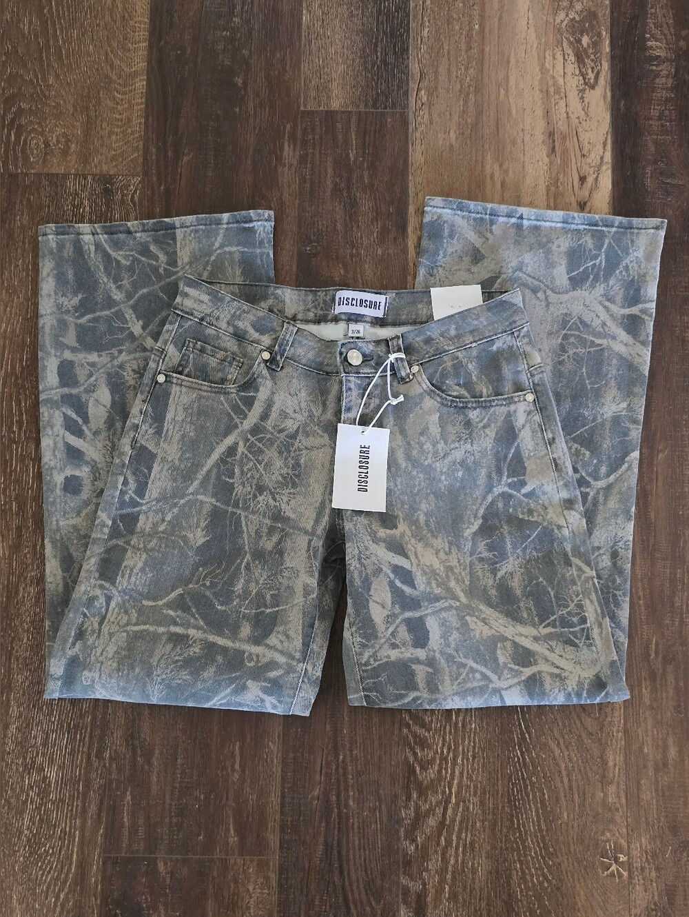New Disclosure Wide Leg Camouflage Denim Pants